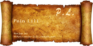Pein Lili névjegykártya